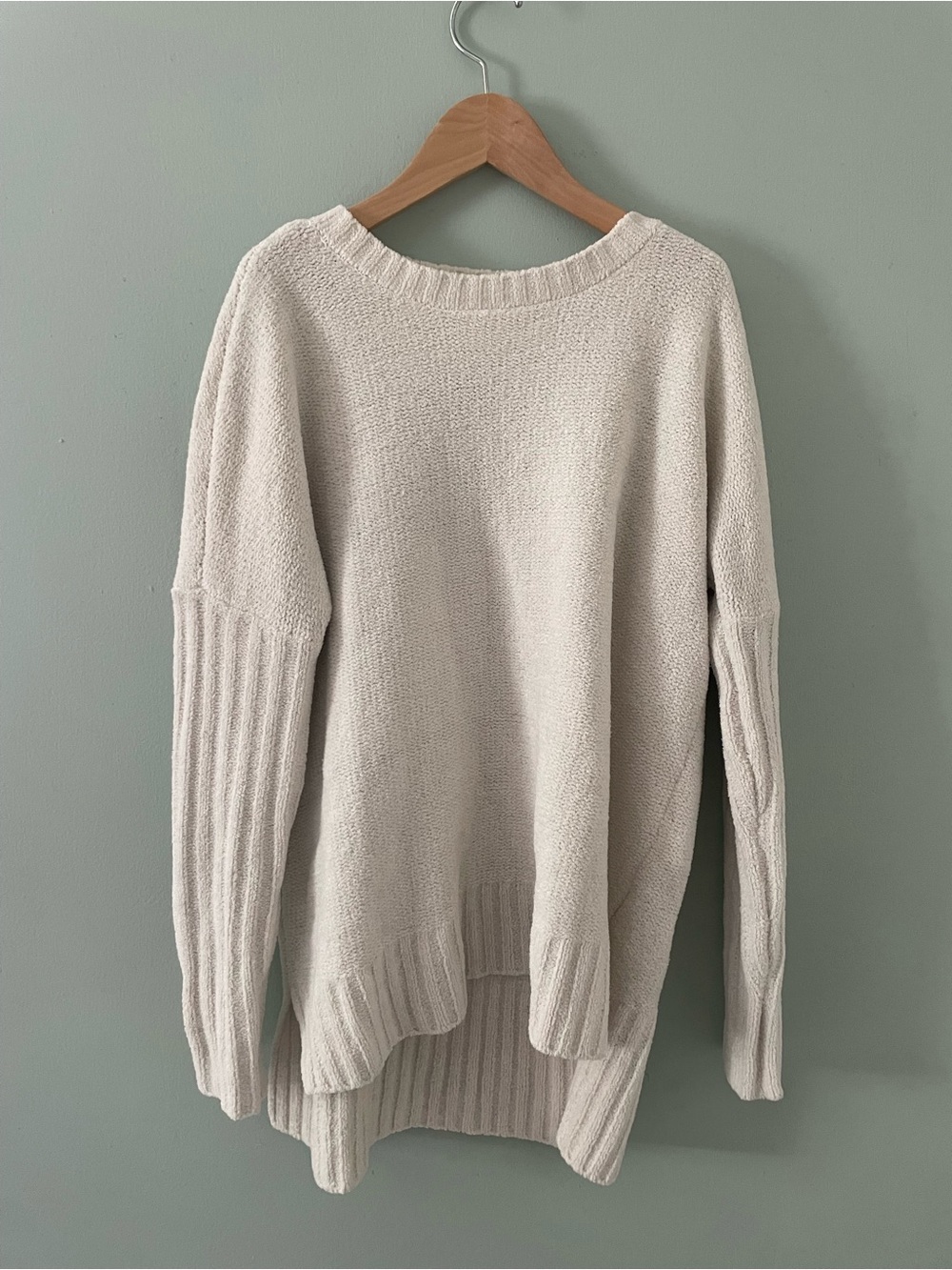Cynthia Rowley Cream Scoop Neck Knit Sweater